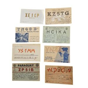Lot of 8 Vintage 1950s Nicaragua, Paraguay Ham Amateur Radio QSL Cards Postcards